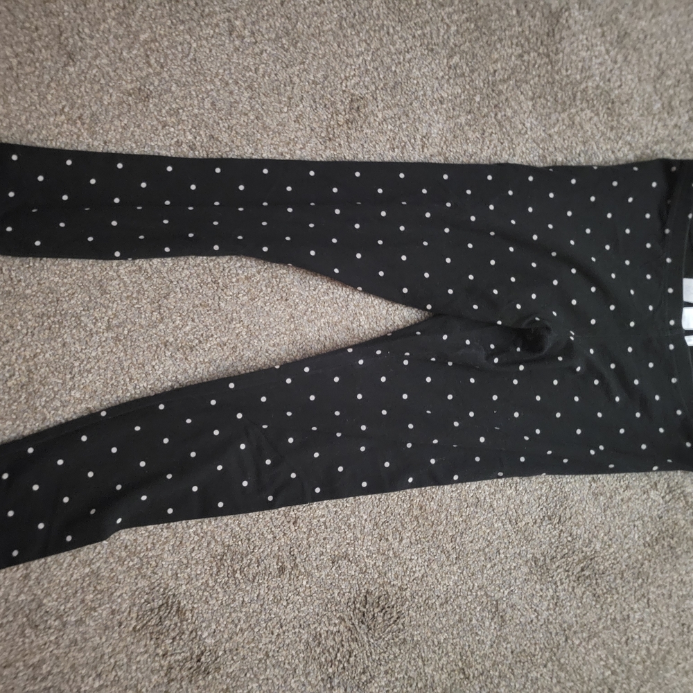 New York & Company Black and White Polka Dot Leggings